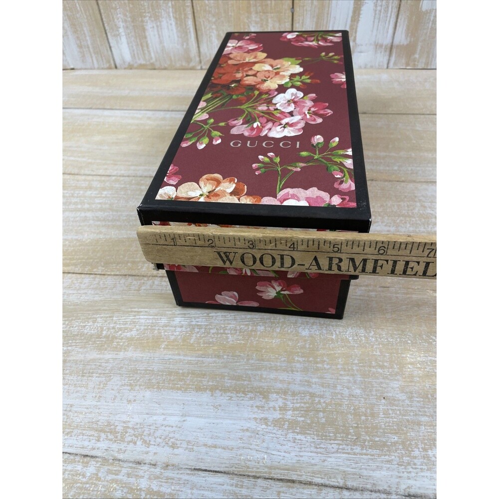 Gucci Floral Pink Blooms Accessories Storage Box 12.5 x 5.5 x 4.25 BOX ONLY - Picture 11 of 11